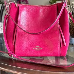 Coach Fuchsia Leather Shoulder and crossbody Bag